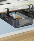 Under Desk Hidden Drawer With No Drilling Mount And Rustproof Metal Build, Slide Out Storage Organizer below desk with clips