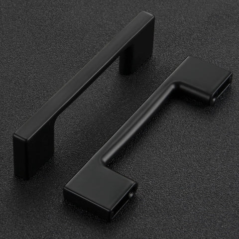 3 Inch Wide Foot Cabinet Pulls 10 Pack Matte Black Cabinet Handles For Kitchen Cabinets And Drawers With Screws Included.
