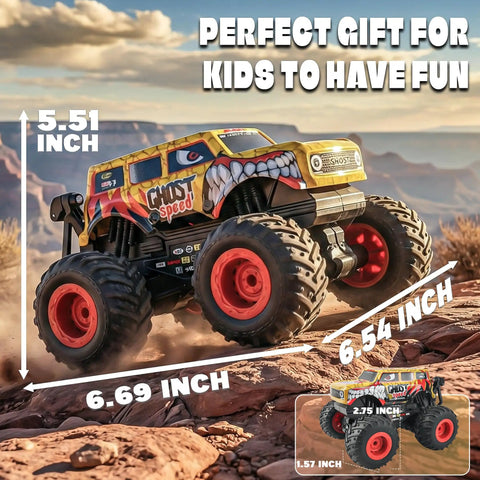 Remote Control Monster Truck With Dancing Spins Lights And Music 1 20 Scale RC Car For Boys Aged 4 To 10 Yellow Color outdoors