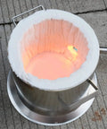 Heavy Duty Ceramic Fiber Insulation Blanket For Wood Stove Fireplace And Pizza Oven High Temperature Thermal Wrap inside a silver pot.