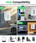 Keep Your Ride Secure With This Heavy Duty Outdoor EV Charger Lock Box Featuring Bright Viewable Window Compatible With Tesla Wall Mount And Universal Cables Smooth Garage Setup on various surfaces.