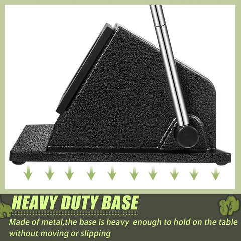 Side view of 58mm Button Maker Circle Cutter Punch For Badges And DIY Crafts, highlighting heavy-duty metal base for stability.