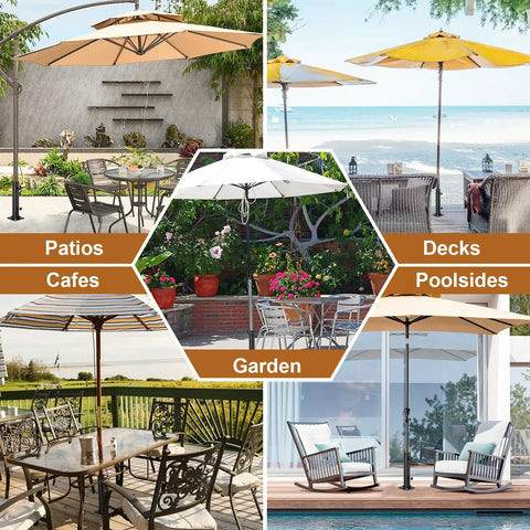 Ultra Stable Stainless Steel Umbrella Tube Base For Outdoor Deck Patio in various settings