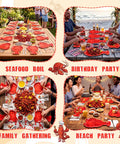 Crawfish Paper Plates 50 Pack, 10x12 Disposable Lobster Boil Trays for seafood boil and coastal gatherings