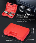DAYUAN 3-piece exhaust pipe expander tool set in a red storage case, open to show metal expanders