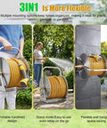 Heavy Duty Wall Mounted Hose Reel With Dual Wheel Smooth Winding And Ergonomic Crank, 6.5 Foot Leader Pipe, durable metal use