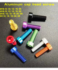 10 Pieces Aluminum DIN912 Cap Head Machine Screws Set In Orange With Hex Socket Drive M2 M2.5 M3 M4 M5 M6 Lightweight 6063 Alloy For Electronics RC And Small Machinery