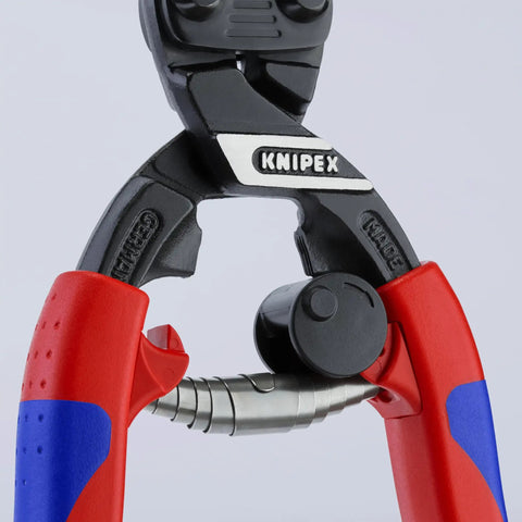 Beefy High Leverage Cobalt Cutters With Comfort Grip And Opening Lock Spring Assist, close-up handle and cutting mechanism