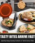 FineMade 10 Inch Electric Roti Maker Machine With Precision Temp Control Detachable Handle, cooking fresh chapatis.