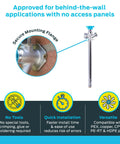 10 Inch Frost Free Sillcock With Push To Connect Inlet And 3/4 Inch Garden Hose Outlet in wall installation illustration