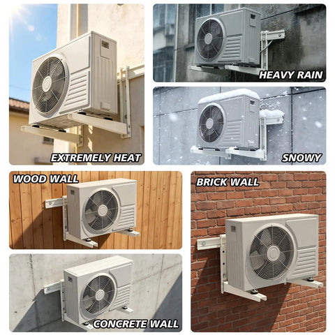 Heavy Duty Mini Split Wall Mount Bracket For 9000 To 18000 Btu AC Heat Pump Systems, different weather and wall types