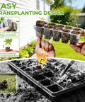 No Fuss Seed Starter Tray Kit With Reusable Germination Trays, Humidity Domes And Bases, 40 Cell Green Set for Easy Transplanting
