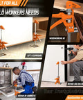 Heavy Duty Arm Jack Lifter 2 Pack Made From Tough Stainless Steel And Aluminum Alloy Handles Easily Maneuvers heavy cabinets and flooring.