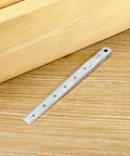 QWORK taper gap gauge ruler, chrome-plated carbon steel, 0.4-6 mm feeler gauge with hole at end