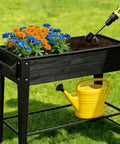 4-in-1 Soil Cultivator and Drill Tiller Attachment for Planter Boxes and Raised Beds used in black raised garden bed