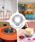 Three Inch Bar Stool Swivel Replacement Plate With 360 Degree Rotation Lazy Susan Turntable For Recliners And Tables Square Ball Bearing Base Mount Silver 72x72mm 8mm Thick, silver metal swivel plate