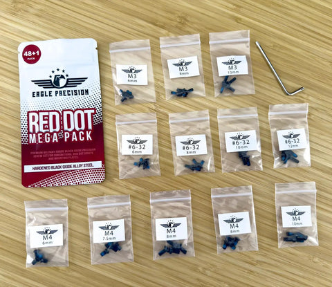 Red Dot Mount Screw Mega Pack with 48 Pcs M3 And M4 Screws for precision tools and red dot mounts with packaging and allen key