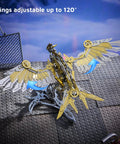 3D Metal Model Kit For Adults And Teens Do It Yourself Mechanical Puzzles Assembly Models, yellow mechanical bird with movable wings.
