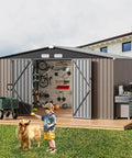 12 By 10 Ft Outdoor Metal Storage Shed For Backyard And Patio, Heavy Duty Garden Shed With Reinforced Side Walls And Modern Frame