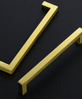 30 Pack Seven And A Half Inch Square Cabinet Handles Brushed Brass Drawer Pulls For Cabinets Cupboards Kitchen Hardware With Smooth Finish Easy Install And Durable Metal Construction Center To Center Seven And A Half Inch, pair on black background