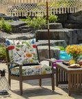 Outdoor Chair Cushions For Patio Furniture 24X24 Deep Seat Set With Removable Covers UV Resistant Waterproof Cushions For Garden Deck Porch Farmhouse Vibe Floral Pattern All Weather Comfort
