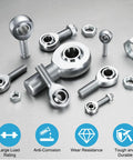 XM6 XML6 Joint Rod End Kit 3/8 Inch Bore With 3/8-24 UNF Left And Right Hand Threads Chrome Rod End Bearings with jam nuts