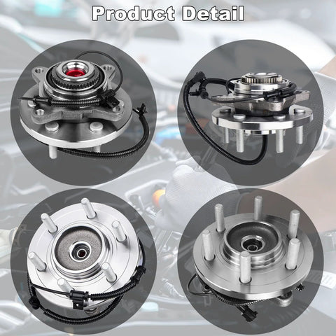 Front Wheel Hub Bearing Assembly Pair For 2015 2016 2017 F150 4WD 6 Lug Direct Replacement OE Spec Quality Front Wheel Bearings Hubs Set 2 Pack Premium Durable Fitment Verified