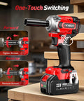 Straight Up Powerhouse 3/8 Inch Cordless Impact Wrench With Brushless Motor Brings The Heat At 330 Ft Lbs High Torque for easy screw tightening and removal.