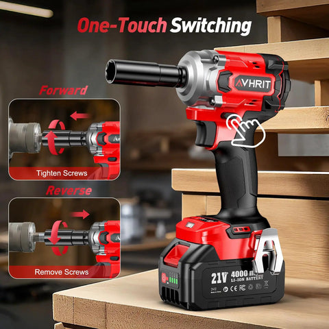 Straight Up Powerhouse 3/8 Inch Cordless Impact Wrench With Brushless Motor Brings The Heat At 330 Ft Lbs High Torque for easy screw tightening and removal.