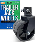 Built Tough Trailer Jack Wheel Replacement Kit 2000 Pound Capacity with black dual wheels and packaging box