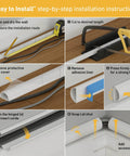 Step-by-step installation of Half Round Cord Hider Cable Cover Peel And Stick Adhesive Two Pack White Paintable 39 Inch