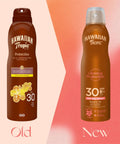 Continuous Mist Spray With Protective Oil Formula for Beach Bum Essentials and Poolside Chill Sessions SPF 30 bottles comparison side by side.