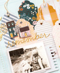 Scrapbook page with gift tags made using 3-In-1 Round Tag Punch For Crafting And Scrapbooking, multi-color tool.