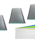 Three Sheets Of Five Sixteenth Inch By Five Inch By Twelve Inch Dead Flat Float Glass With Seven Lapping Film Sheets
