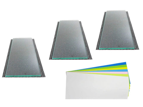 Three Sheets Of Five Sixteenth Inch By Five Inch By Twelve Inch Dead Flat Float Glass With Seven Lapping Film Sheets
