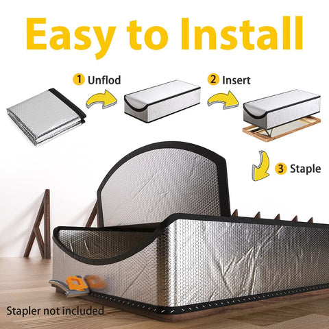Installation steps for Attic Door Insulation Cover For 25 By 54 By 11 Inch Stairs, Heavy Duty Easy Install, No Frills Home Energy Saver
