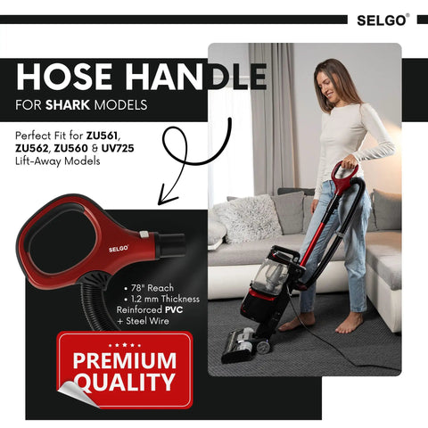Upgraded Replacement Hose Handle For Vacuum Models ZU561 ZU562 ZU560 UV725 UV650 in use with Navigator Lift-Away Upright vacuum.