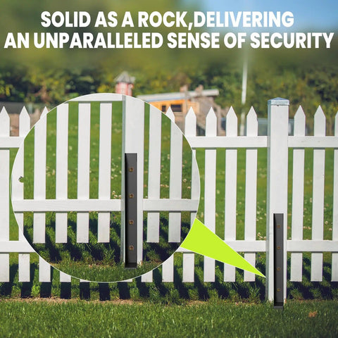 2 Pack Heavy Duty Fence Post Repair Kit For 4x4 And 6x6 Wood Or Metal Posts With Thickened Steel Anchor Installed on White Fence