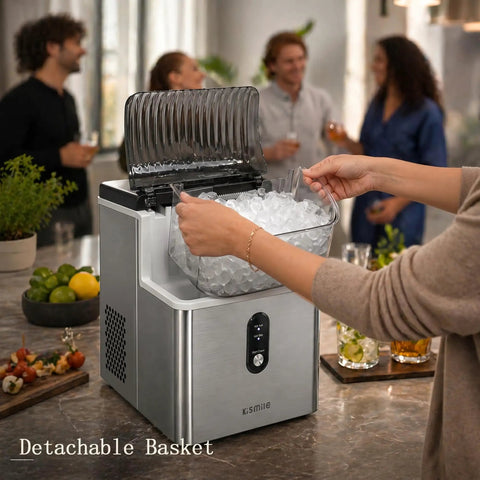 Nugget Ice Maker Countertop With 35 Lbs Per Day Fast Ice In 7 Minutes Soft Chewable Pebble Ice For Home Kitchen Bar Office