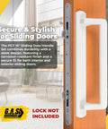 Ten Inch Exterior Sliding Glass Door Handle Replacement For Patio Doors White Finish Durable Diecast Construction Ideal For Exterior Sliding Glass Door Replacement On Homes And Offices Providing Smooth Operation And Secure Latching, close-up view