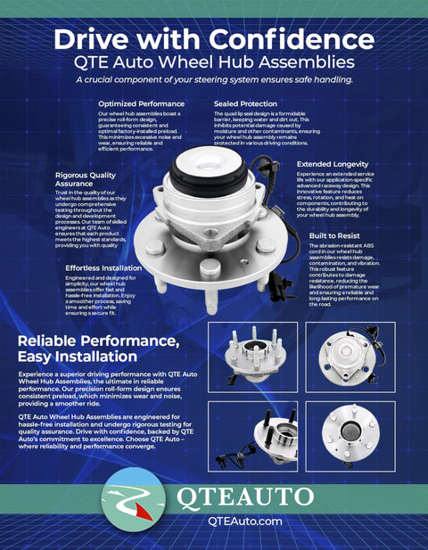 Front Wheel Hub Bearing Assembly Replacement For 2002 2009 Chevrolet Trailblazer And Related GM SUVs Pair Of 2 Wheel Bearing Hubs Set For GMC Envoy Envoy XL Buick Rainier Isuzu Ascender Chevrolet SSR displayed with installation focus