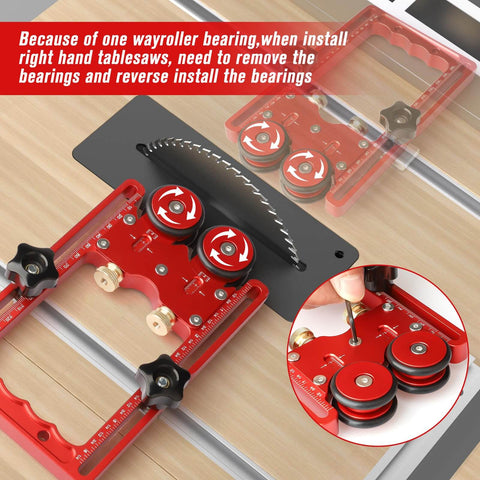 Upgraded 2 In 1 Feather Board Jig With Anti Kickback Roller For Table Saws Router Tables And Band Saws Thin Rip Guide fits 3/8 T slots