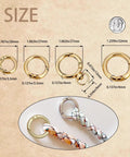 16 Pack Gold Metal Spring O Ring Carabiner Set Four Sizes With Quick Release Keychain Clips For Keys Bags Dog Tags Paracord Lanyards And DIY Repairs All In One Heavy Duty Gear sizes 20mm to 32mm