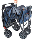 Beast Heavy Duty Folding Utility Wagon With All Terrain Wheels And Telescoping Handle Portable Lightweight Collapsible Cart, folded view