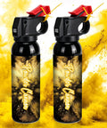 Two pack of Vibrant Yellow Smoke Bomb Powder Cannon For Gender Reveal Parties And Baby Showers with thick yellow clouds.