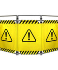 Caution Symbol Foldable Safety Barricade With High Visibility Red Panels, 3 Foot Lightweight Portable Barrier, Easy Setup, Heavy Duty PVC Frame
