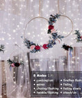 Battery Operated Curtain Lights 300 LEDs 9.8ft By 9.8ft Fairy String Lights With Remote And Timer, floral decor display