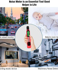 Real Talk Noise Meter For Home, Workshop And Studio Use With 30 To 130 dB Range, A Weighted Sound Profile, Clear LCD Backlit Display, Max Min Data Retention, Auto Power Off, 1.5 dB Accuracy, Super Easy Read, And User Friendly used for traffic, baby room, studio and machinery noise