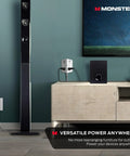 Power Shield XL Surge Protector With Outlet Extender on a console with home electronics, wall-mounted for versatile charging.