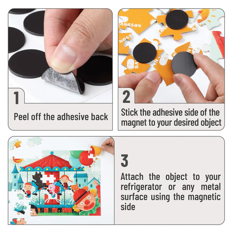 Self Adhesive Magnetic Dots 120 Pieces Flexible Extra Thin Round Magnets One Point Two Inch Diameter With Strong Adhesive Backing For Crafts DIY Projects School Decor And Home Organization